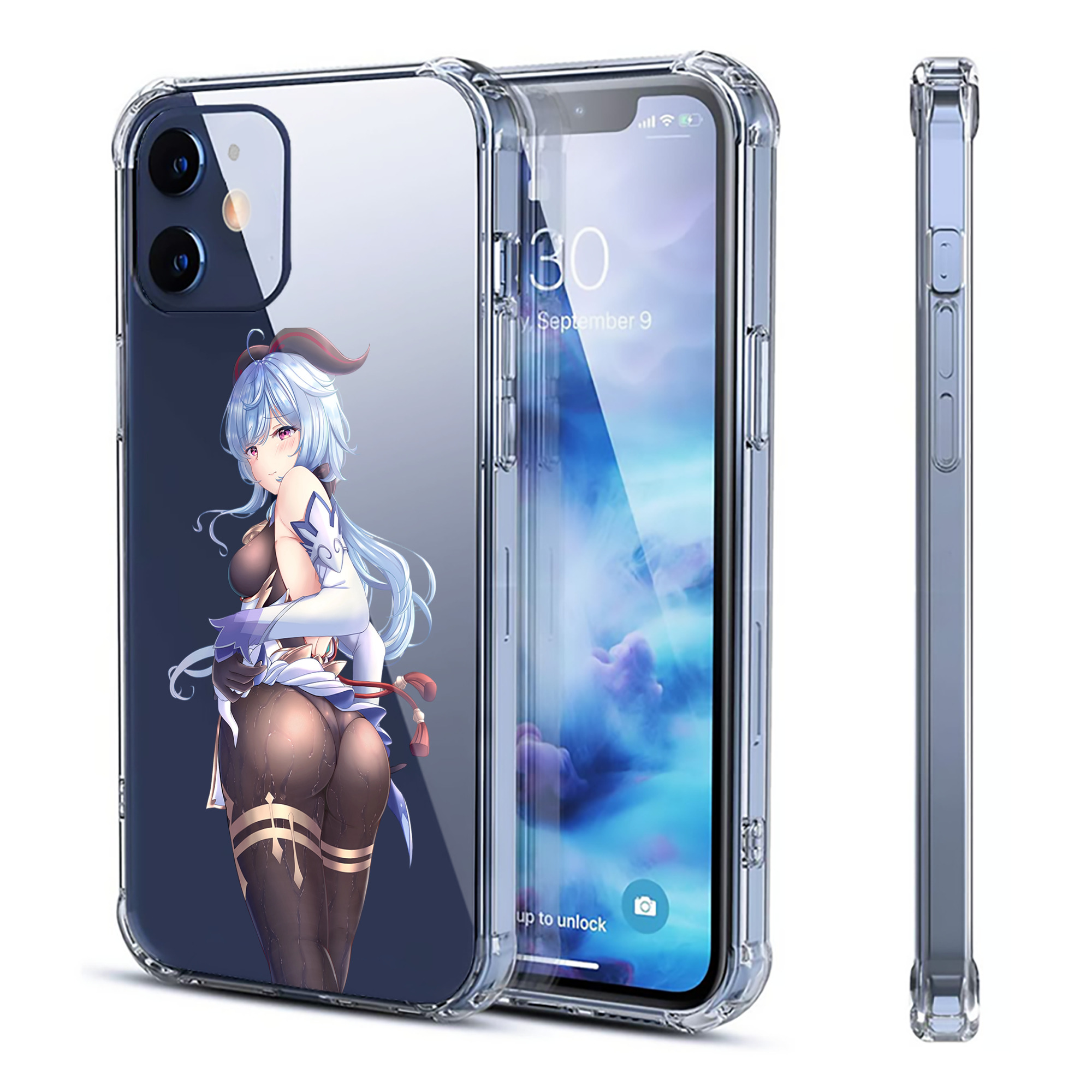 げんし神 甘雨 かんう genshin Ganyu 【iPhone 12シリーズ対応】透明スマホケース（クリアソフトケース）